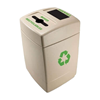 	55 Gallon Green Zone Commercial Plastic Trash Receptacle With Mixed Recyclables Compartment 