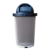 	Tapered 32 Gallon Metal Trash Receptacle & Liner W/ Dome Top