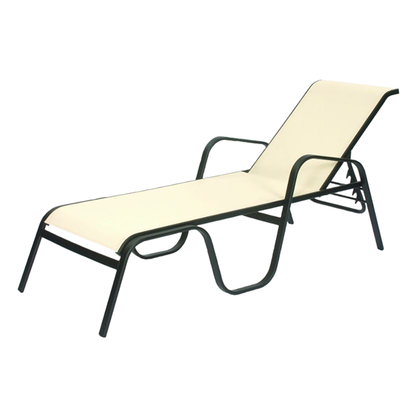 	Seascape Sling Chaise Lounge with Stackable Powder-Coated Aluminum Frame - 29 lbs.