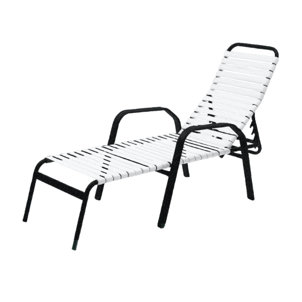	Maya Vinyl Strap Chaise Lounge with Stackable Aluminum Frame - 26 lbs.