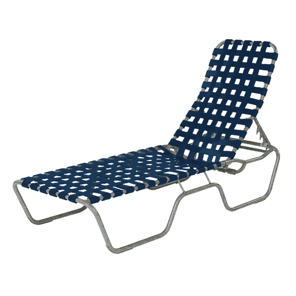 	Sanibel Basketweave Vinyl Strap Chaise Lounge with Powder-Coated Aluminum Frame - 24 lbs.