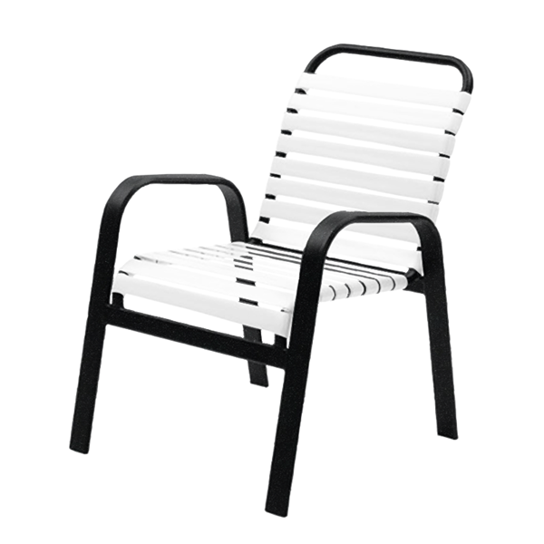 	Maya Vinyl Strap Dining Chair with Stackable Powder-Coated Aluminum Frame - 16 lbs.
