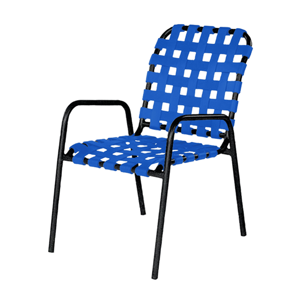 	Sanibel Basketweave Vinyl Strap Dining Chair with Powder-Coated Aluminum Frame - 12 lbs.
