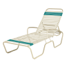 	Sanibel Full-Body Vinyl Strap Chaise Lounge with Powder-Coated Aluminum Frame - 27 lbs.