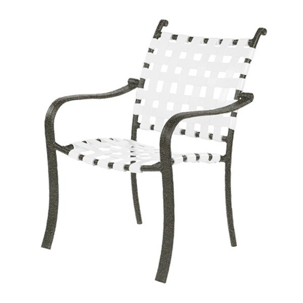 	Rosetta Basketweave Vinyl Strap Dining Chair with Powder-Coated Aluminum Frame - 17 lbs.