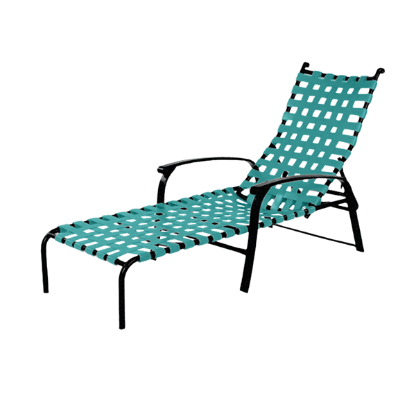 	Rosetta Basketweave Vinyl Strap Chaise Lounge with Powder-Coated Aluminum Frame - 14 lbs.