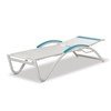 Helios Contract Vinyl Strap Chaise Lounge Aluminum Frame Powder-Coated - 29 lbs.