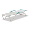 Helios Contract Vinyl Strap Chaise Lounge Aluminum Frame Powder-Coated - 29 lbs.