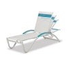 Helios Contract Vinyl Strap Chaise Lounge Aluminum Frame Powder-Coated - 29 lbs.