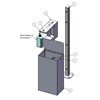 Post Mounted Manual Dispenser Sanitation Station with 10-Gallon Trash Receptacle	