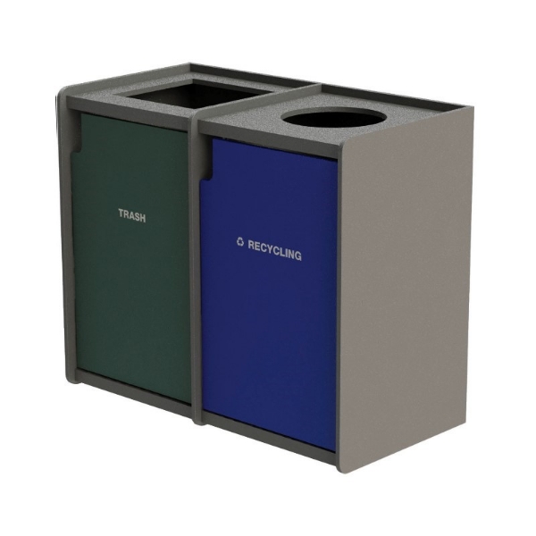 EarthCraft Dual 42-Gallon Waste and Recycling Receptacle - 168 lbs.