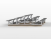 15 ft. 3 Row Back-To-Back Aluminum Bleacher without Guardrails and Double Footboards - 360 lbs.	