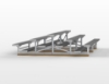 27 ft. 3 Row Back-To-Back Aluminum Bleacher without Guardrails and Double Footboards - 600 lbs.	