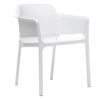 Net Plastic Resin Dining Chair with Wide Seat