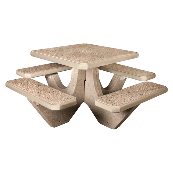 36" Square Commercial Concrete Picnic Table - 1100 lbs.