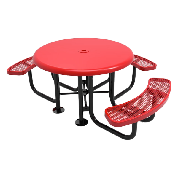 Expanded Metal - Red - Portable - 3 Seat