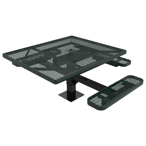Elite Series 46" x 54" Square ADA Compliant Thermoplastic Polyethylene Coated Pedestal Picnic Table