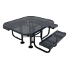 Elite Series ADA Compliant 46" X 54" Octagon Thermoplastic Polyethylene Coated Rolled Picnic Table Expanded Metal - Black - Portable