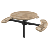 RHINO 46" Wheelchair Accessible Round Thermoplastic Polyolefin Coated Pedestal Grey Picnic Table - Expanded Metal - Inground Mount