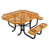 RHINO 46" X 54" ADA Compliant Octagonal Thermoplastic Polyolefin Coated Picnic Table - Quick Ship - Expanded Metal