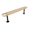 RHINO 6 Ft. Thermoplastic Polyolefin Coated Tan Pedestal Bench Without Back - Expanded Metal - Surface Mount