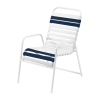 Quick Ship St. Maarten Vinyl Strap Dining Chair - Navy Blue