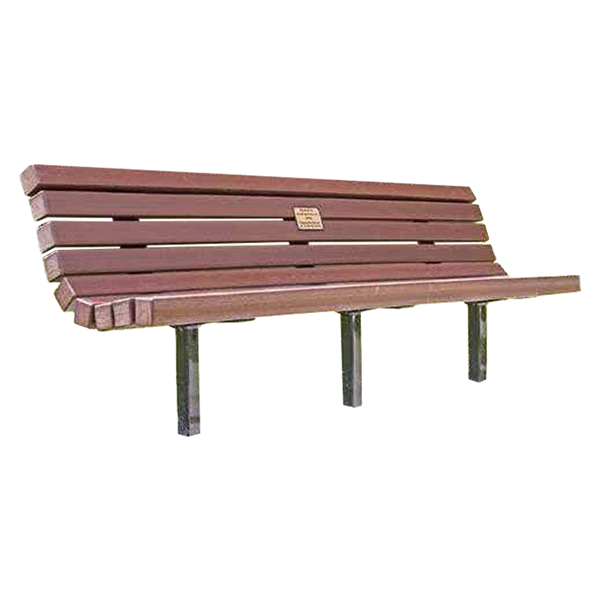 Recycled Plastic Contoured Park Bench With Steel Frame And Inground Mount