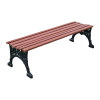 Renaissance Park Backless Bench Recycled Plastic Slats And Cast Aluminum Frame