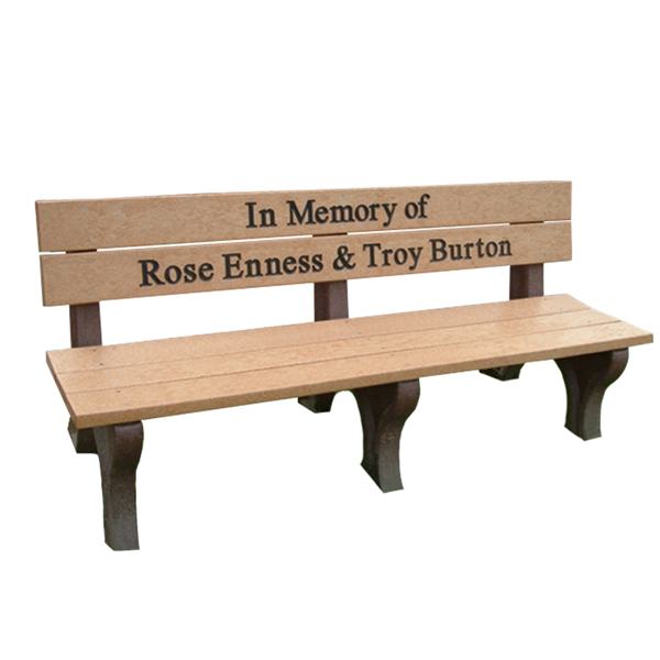 Traditional Recycled Plastic Bench with Custom Logo