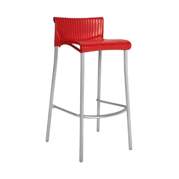 Duca Plastic Resin Bar Chair With Armless Aluminum Frame