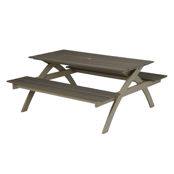 Plymouth Bay MGP Picnic Table with Powder-Coated Aluminum Frame - 120 lbs.