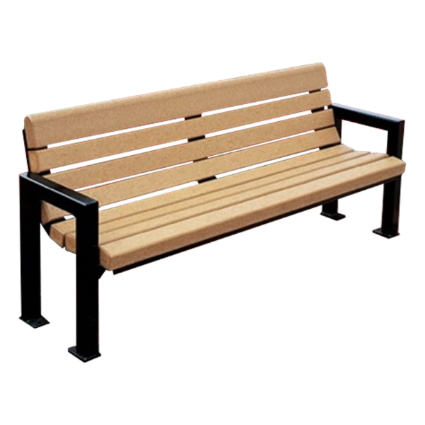 6 Ft. Mission Park Recycled Plastic Bench With Steel Frame