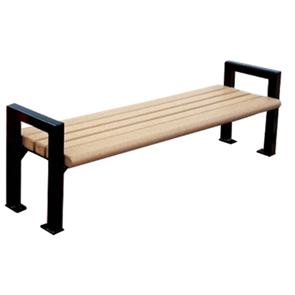 6 Ft. Mission Park Recycled Plastic Flat Backless Bench