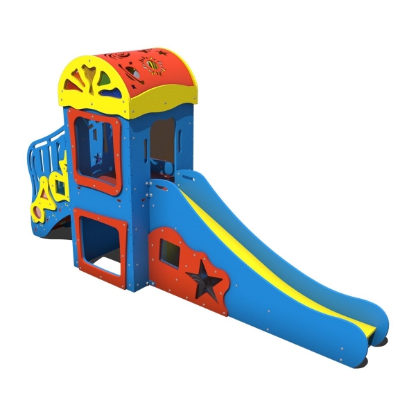 Plastic playhouse best sale with slide
