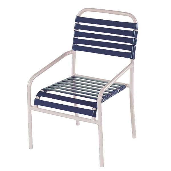 St. Lucia Vinyl Strap Dining Chair - Commercial Aluminum Frame