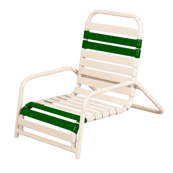 Daytona Vinyl Strap Commercial Sand Chair Powder-Coated Aluminum Frame