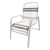 Destin Vinyl Strap Wide Arm Commercial Chair Powder-Coated Aluminum Stackable