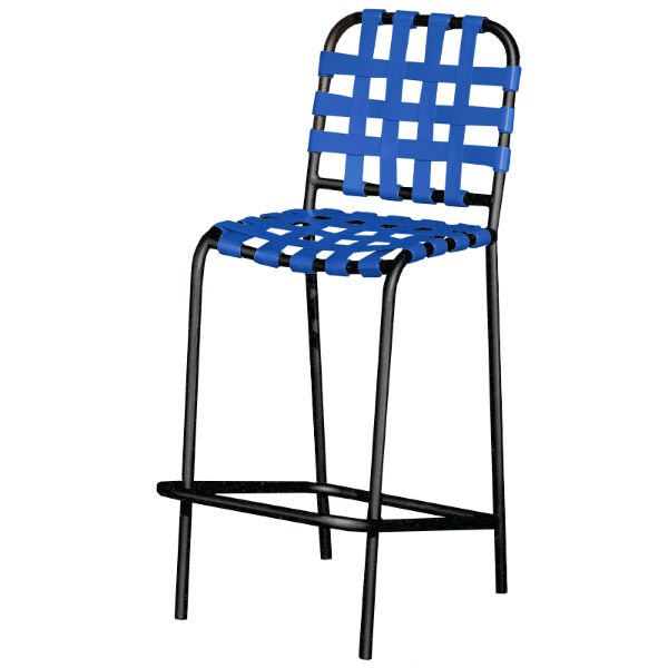 Sanibel Basketweave Vinyl Strap Barstool with Powder-Coated Aluminum Frame - 17 lbs.