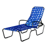 Sanibel Basketweave Full-Body Vinyl Strap Chaise Lounge with Powder-Coated Aluminum Frame- 24 lbs.