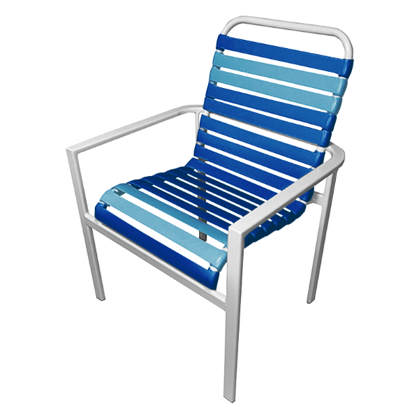 	Waterside Vinyl Strap Dining Armchair - Commercial Aluminum Frame