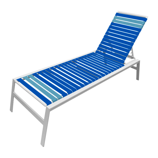 Waterside Vinyl Strap Chaise Lounge - Commercial Aluminum Frame