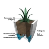 24" x 24" Square Kobi Commercial Planter with Reservoir and Overfill System - 22 lbs.