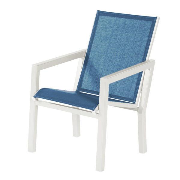 Madrid Sling Dining Arm Chair With Powder Coated Aluminum Frame