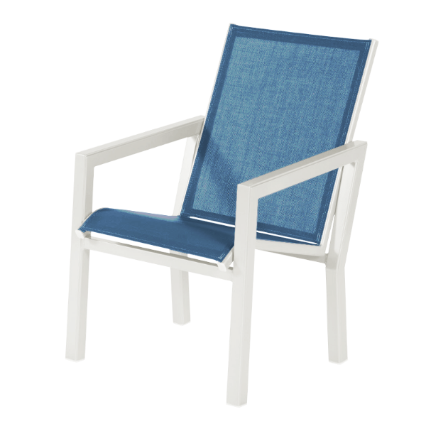 Madrid Sling Dining Arm Chair With Powder Coated Aluminum Frame