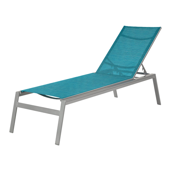 Skyway Sling Armless Chaise Lounge With Stackable Powder Coated Aluminum Frame