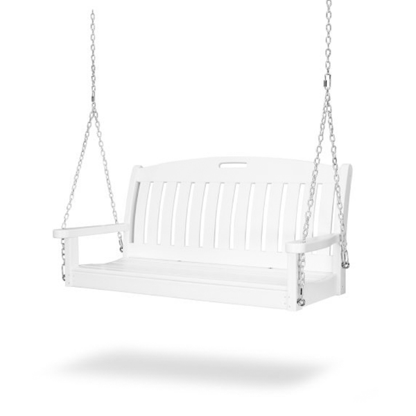 Nautical Recycled Plastic Porch Bench Swing From Polywood With Chain Kit