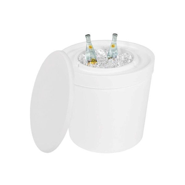 Ledge Lounger Signature Plastic Resin Side Table with Built-in Ice Bin - 18 lbs.	
