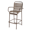 St. Maarten Vinyl Strap Bar Stool with Arms - Commercial Aluminum Frame