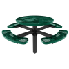RHINO 46" Round Thermoplastic Polyolefin Coated Pedestal Grey Picnic Table - Punched Steel - Inground Mount 46" Round Thermoplastic Polyolefin Coated Pedestal Green Picnic Table