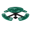 RHINO 46" Round Thermoplastic Polyolefin Coated Pedestal Grey Picnic Table - Punched Steel - Inground Mount 46" Round Thermoplastic Polyolefin Coated Pedestal Green Picnic Table